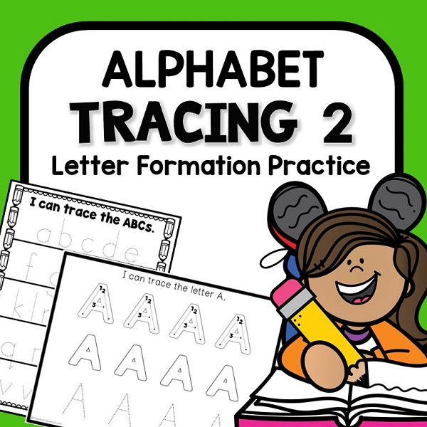 alphabet letter formation practice button