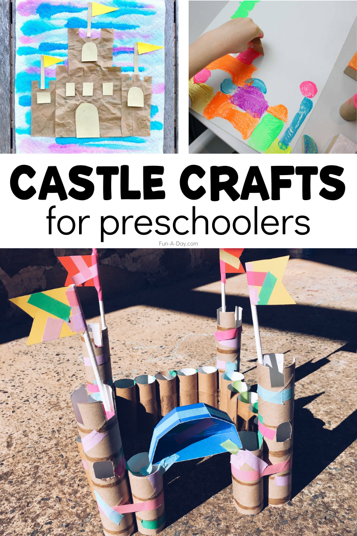 preschool castle projects with text that reads caste crafts for preschoolers