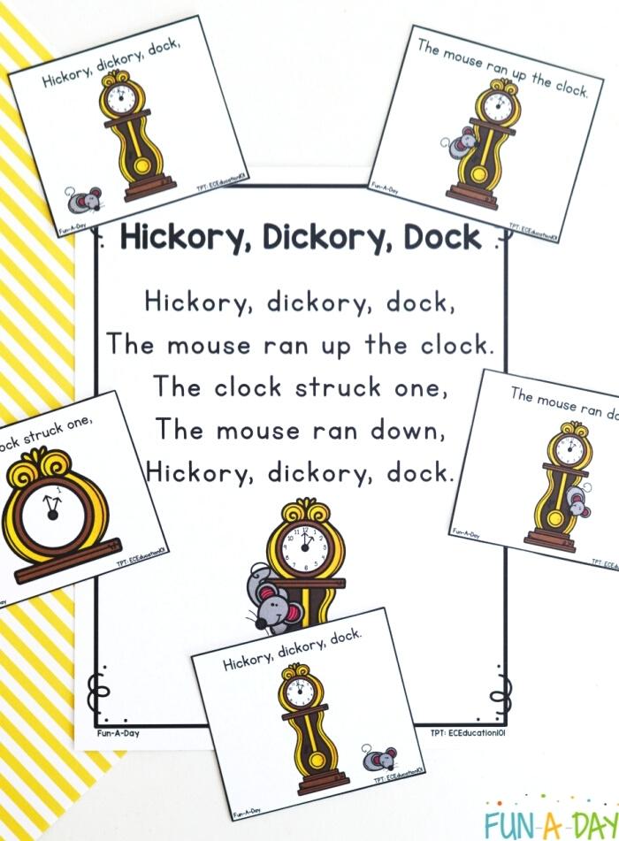 hickory dickory dock preschool printables