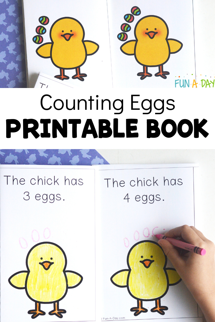 2 Easter emergent readers with copy that reads: Counting Eggs Printable Book