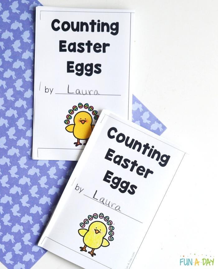 2 copies of counting eggs printable book