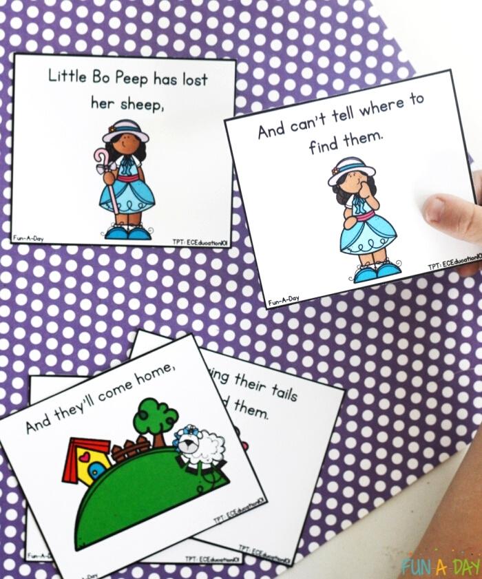 little bo peep nursery rhyme cards