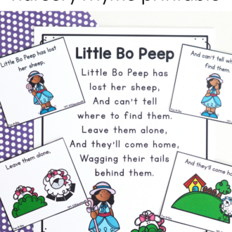 little bo peep printable and cards
