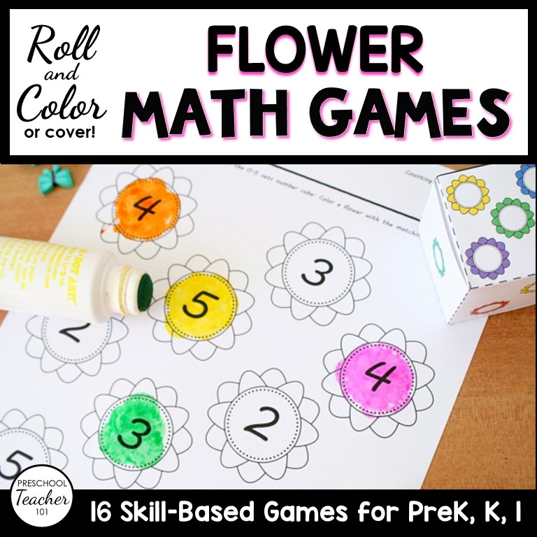 roll and color flower math games cover
