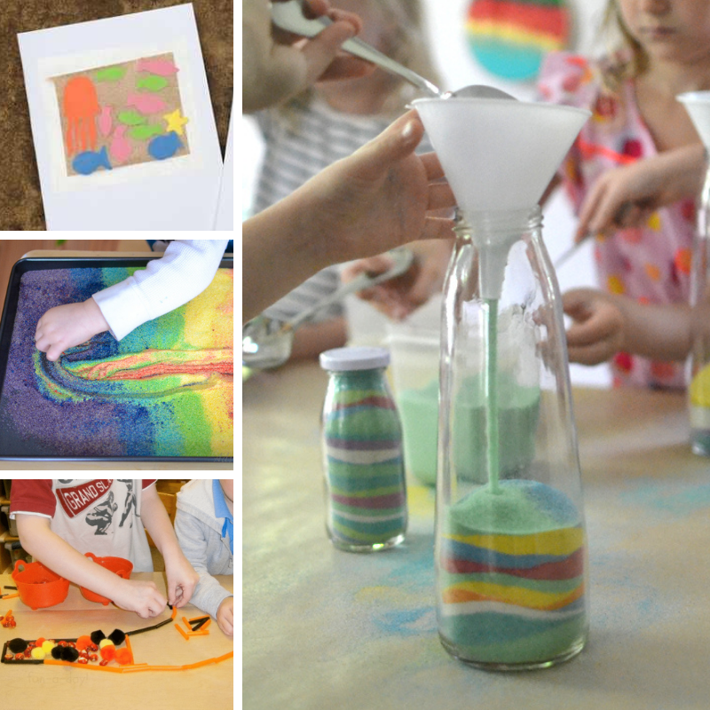 4 dry messy art activities for kids