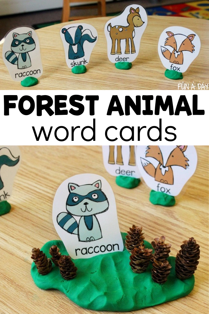 Forest Animal Word Cards Free Printable - Fun-A-Day!