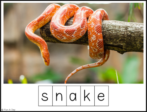 Reptile Making Words Free Printable - Fun-A-Day!