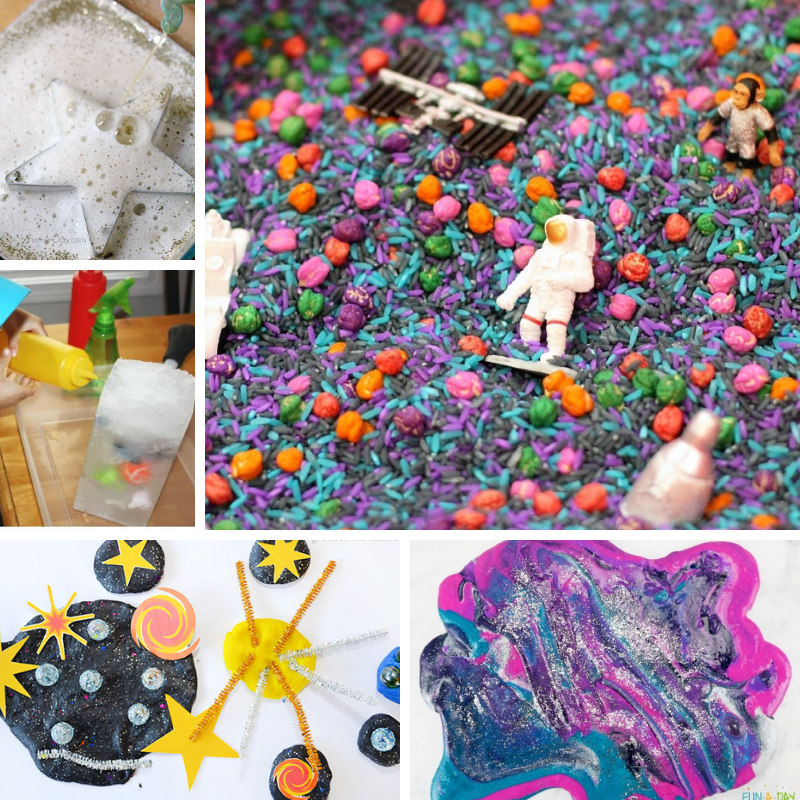 5 messy play ideas for preschool space theme