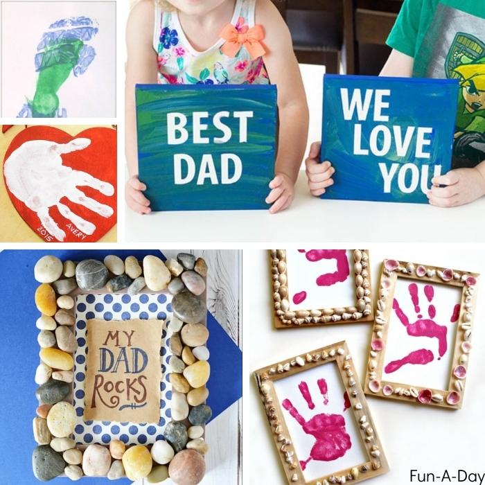 collage of homemade craft ideas for father's day gifts