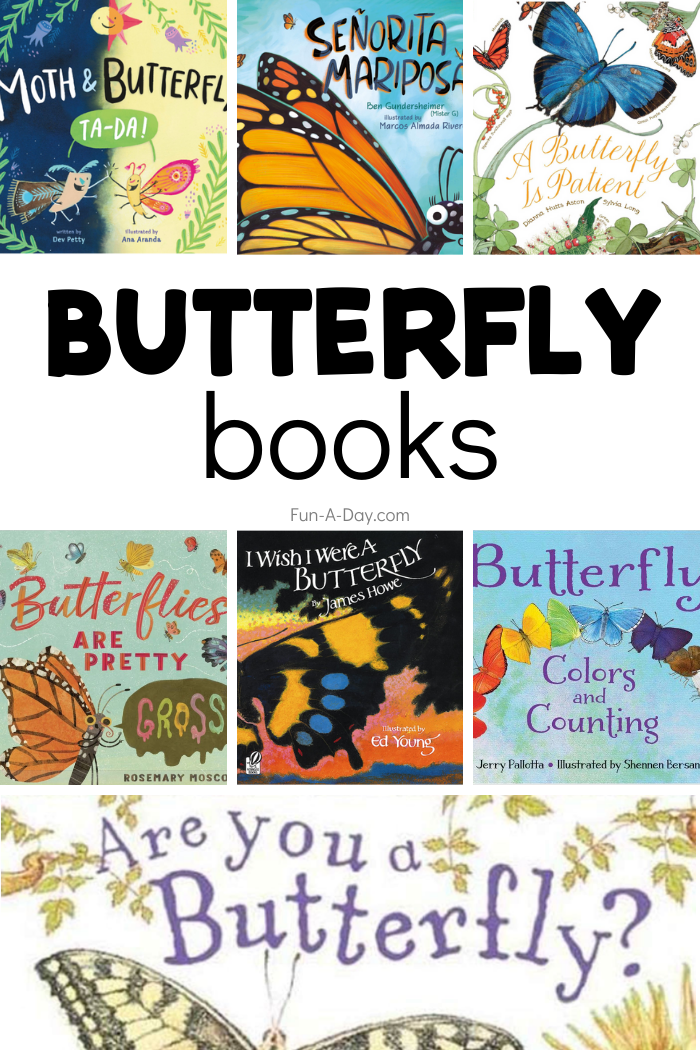 grid of butterfly book covers with text that reads: Butterfly Books
