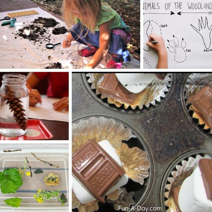 several science activities for preschoolers to try during a camping theme