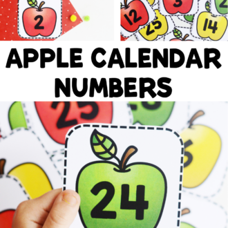 collage of number cards with text that reads apple calendar numbers