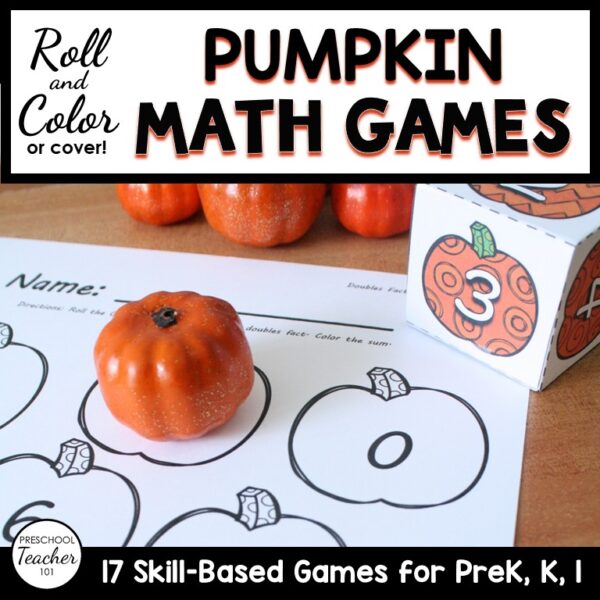 roll and cover pumpkin math games cover