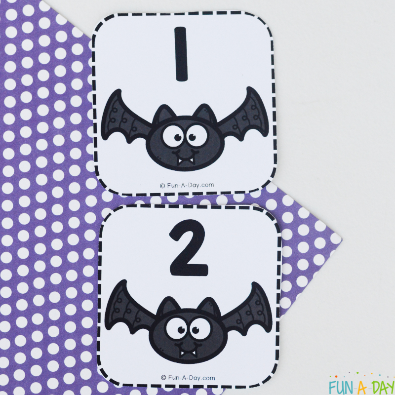 printable bat calendar numbers 1 and 2