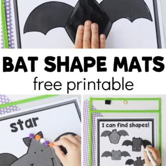 multiple uses of printable bat shapes with text that reads bat shape mats free printable
