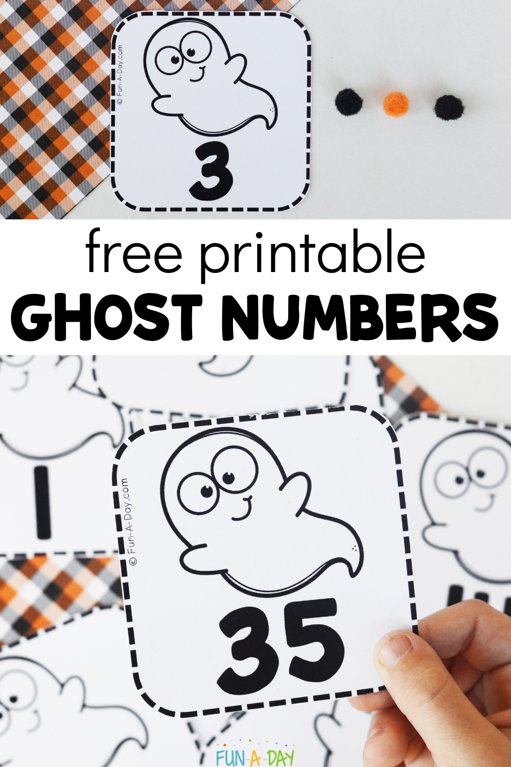 ghost calendar numbers with text that reads free printable ghost numbers