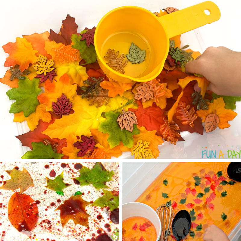 3 sensory leaf activities for preschoolers