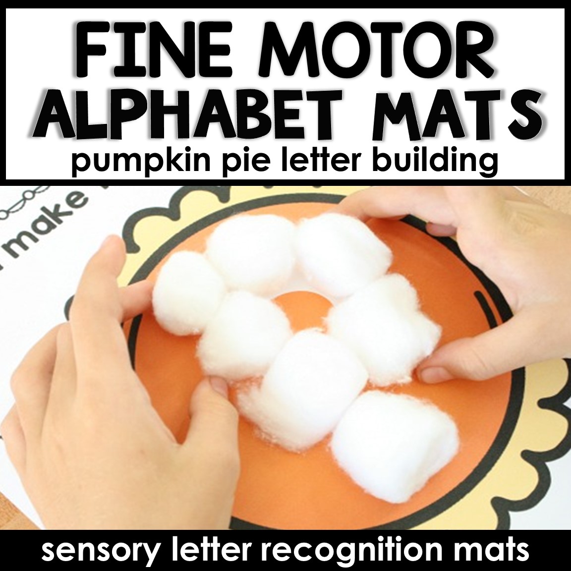 pumpkin pie fine motor alphabet mat cover