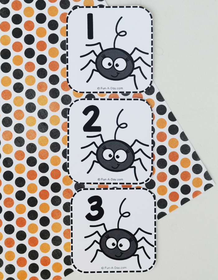 spider calendar numbers 1, 2, and 3