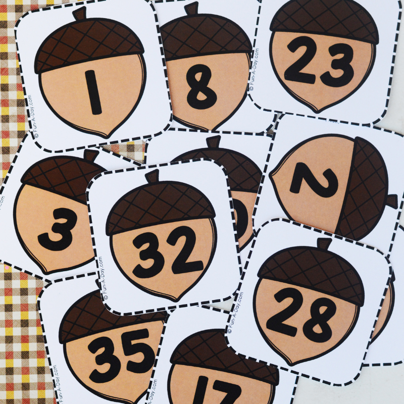 pile of acorn calendar numbers in disarray