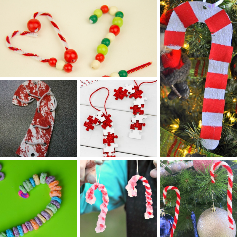 7 candy cane ornaments kids can make
