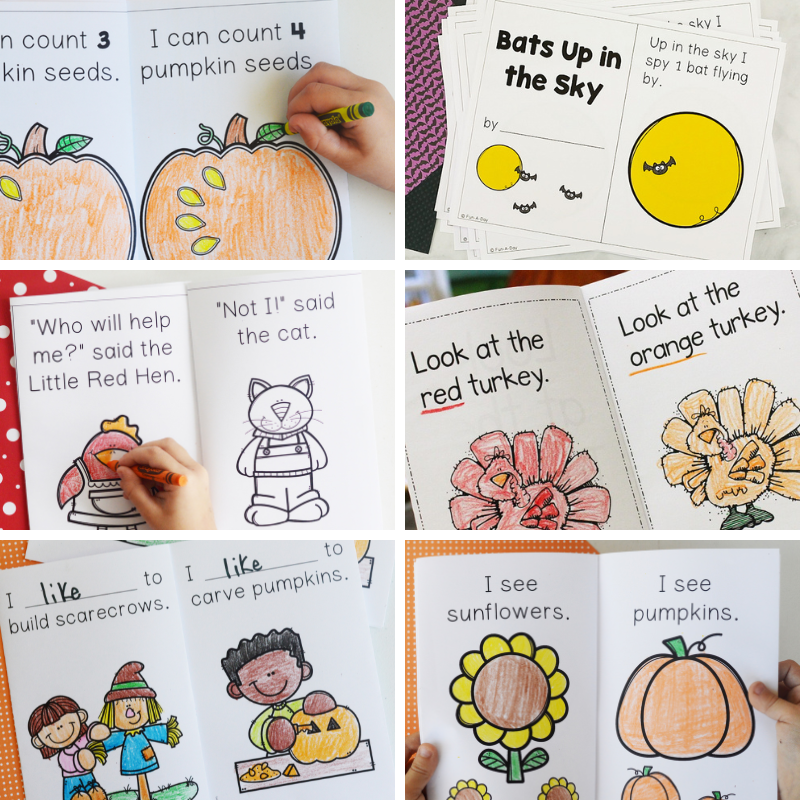 6 fall printable books for kindergarten and preschool