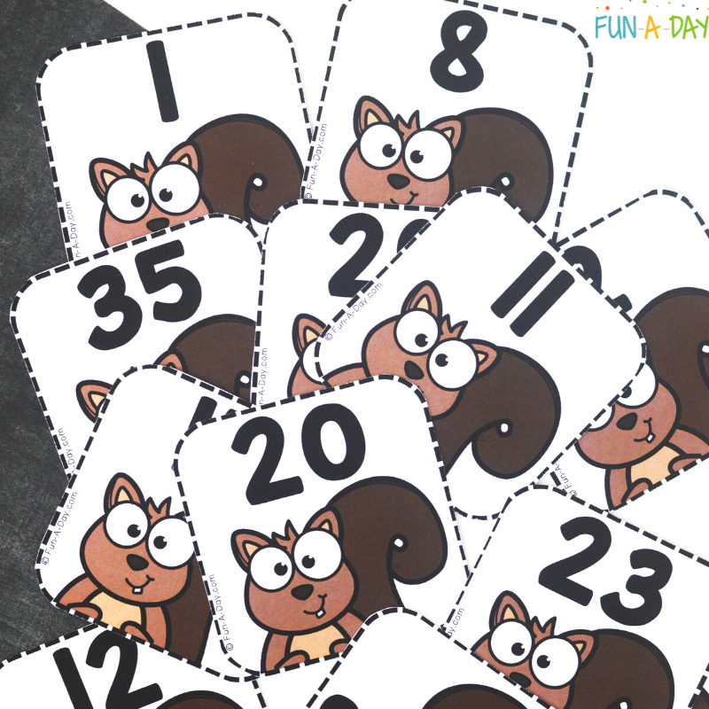 pile of squirrel calendar numbers in disarray