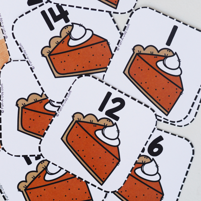 pile of pumpkin pie calendar numbers in disarray