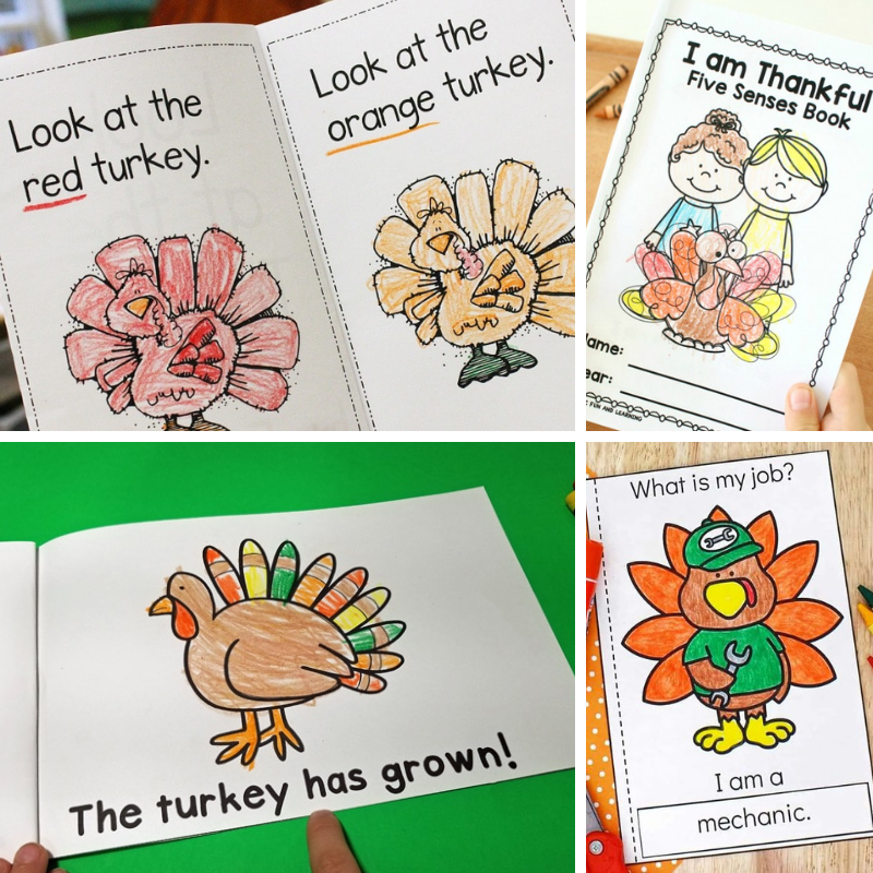 4 Thanksgiving printable books for kids