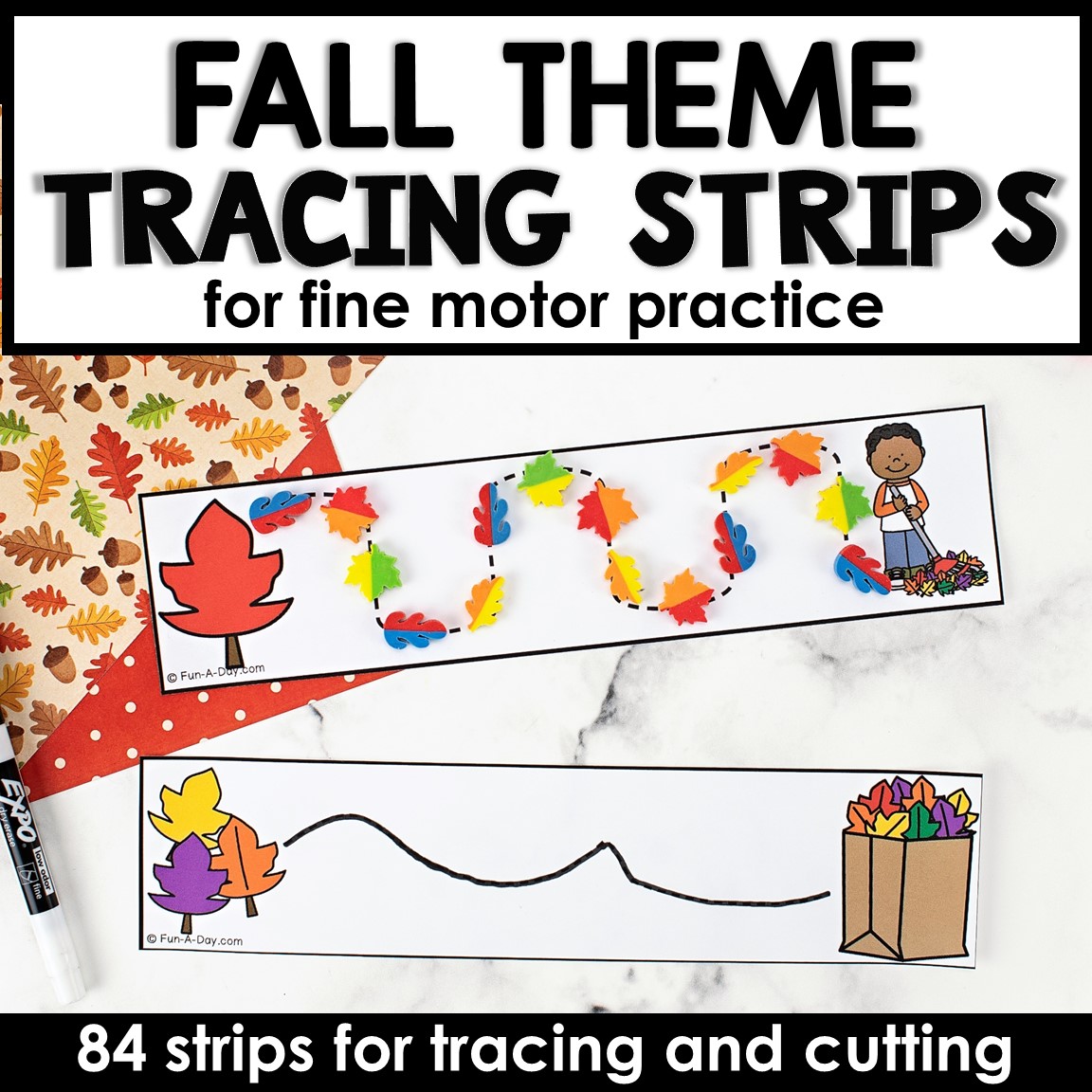 fall theme tracing strips product cover
