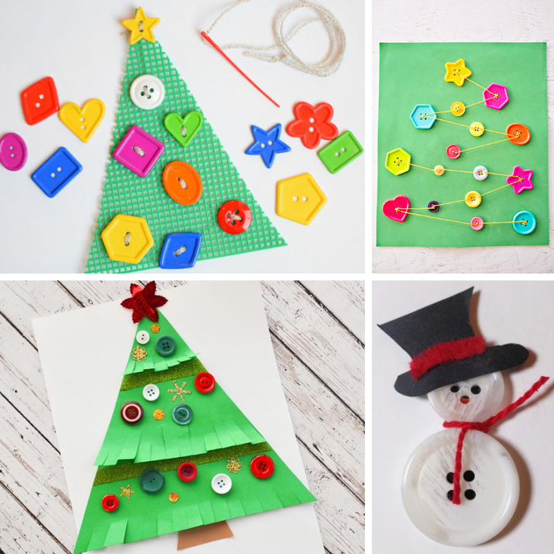 Button Christmas Crafts for Kids to Make - Fun-A-Day!