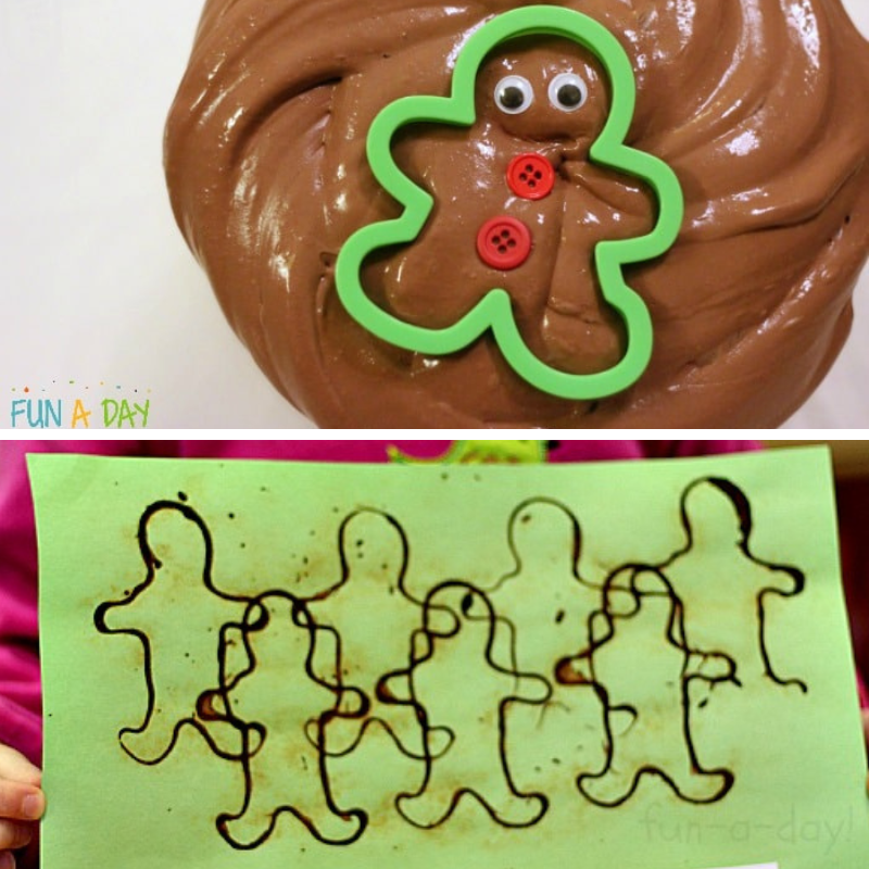 2 gingerbread man messy play ideas for kids