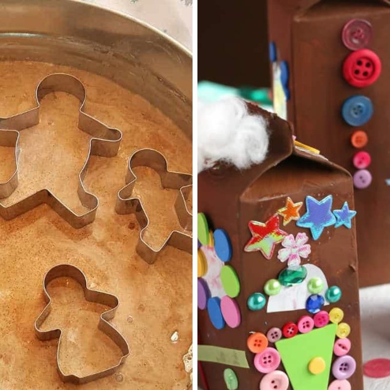 2 ideas for gingerbread messy play