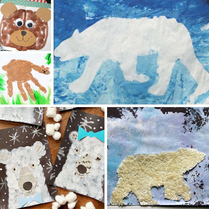 5 bear messy art ideas for kids