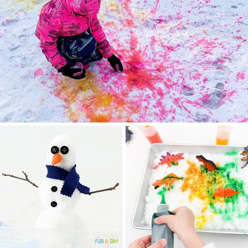 3 messy play ideas using real snow