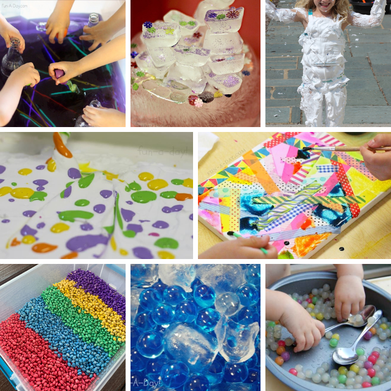 8 activities using messy play materials