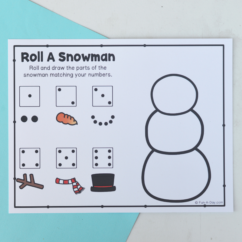 blank roll a snowman page