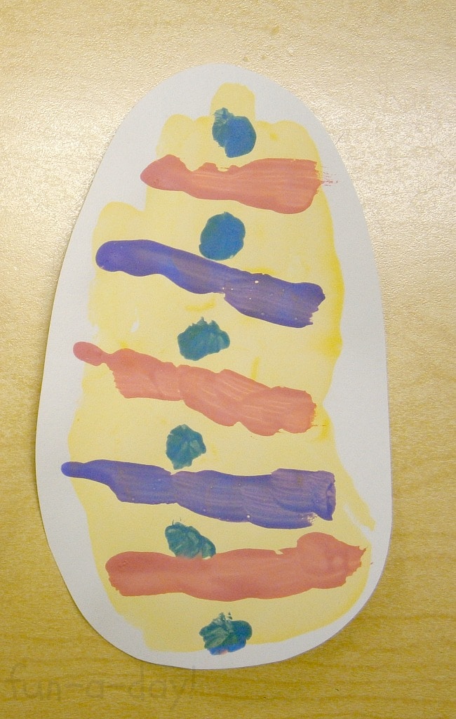 kid-made egg handprint for easter