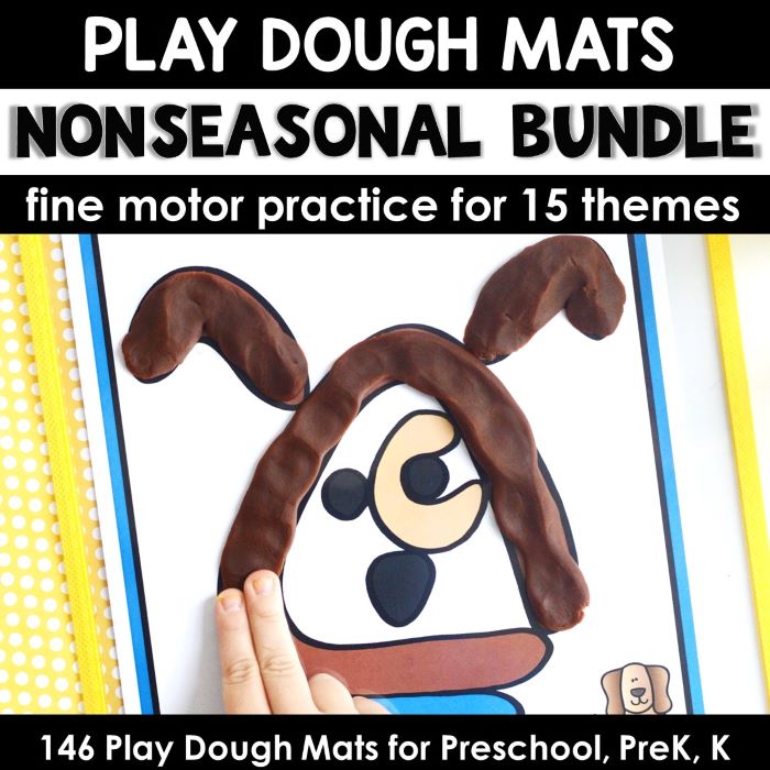 thematic playdough mats bundle cover