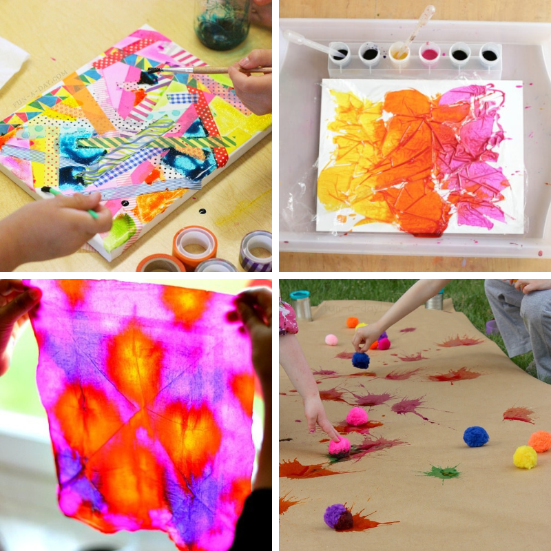 4 ideas for watercolor painting with children