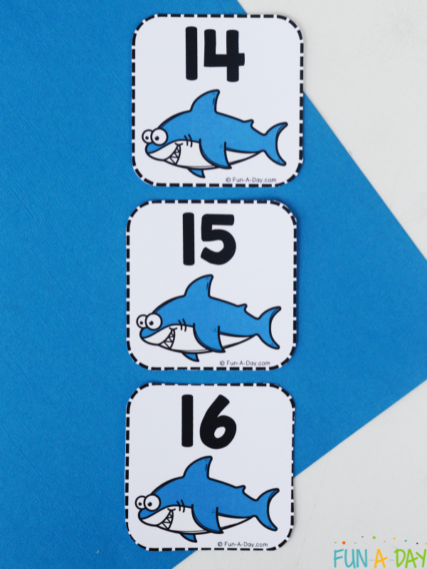 printable shark calendar numbers 14, 15, 16