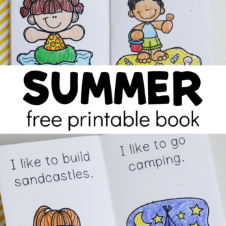 pages from emergent reader with text that reads summer free printable book