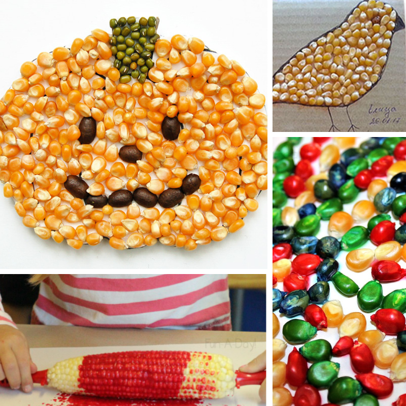 4 corn-based seed art projects for kids