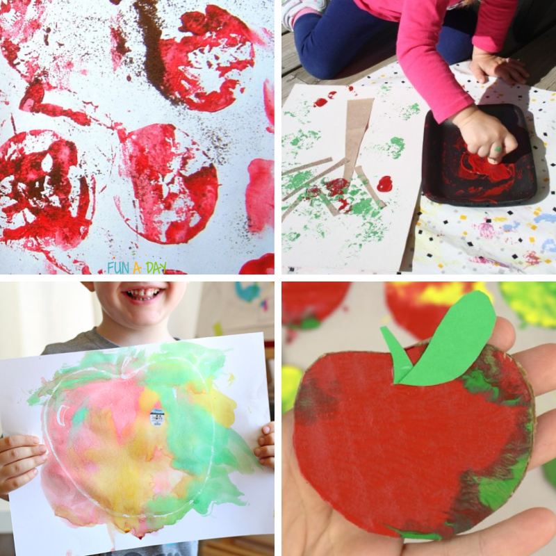 4 apple art for preschoolers