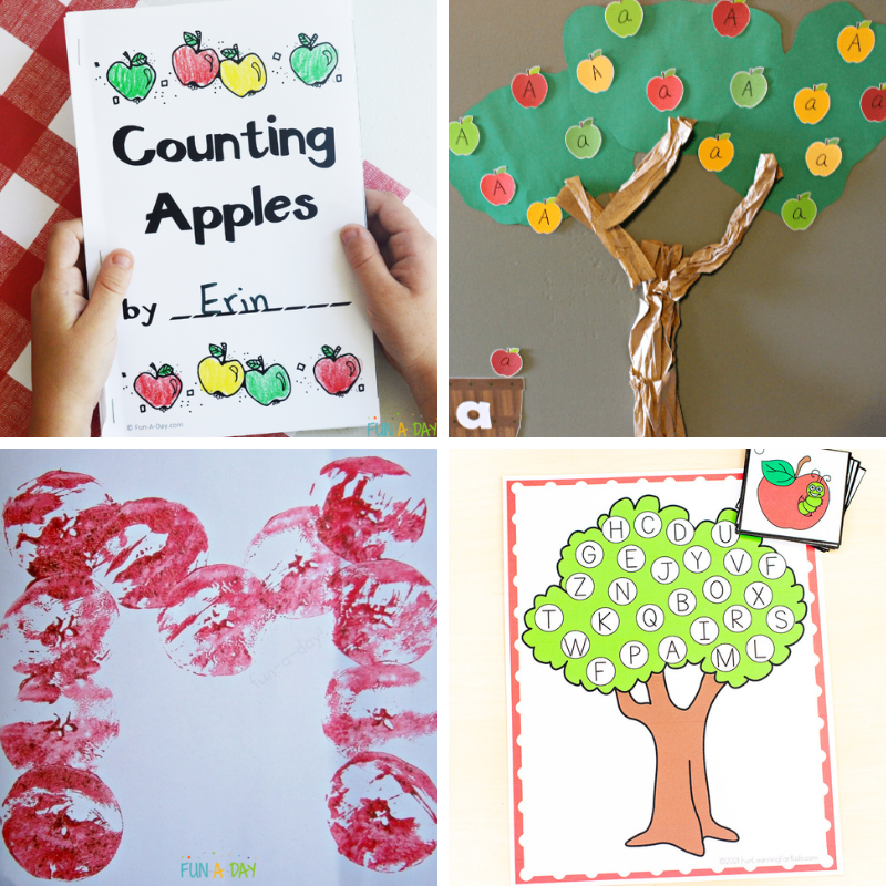 4 apple literacy activities for kids