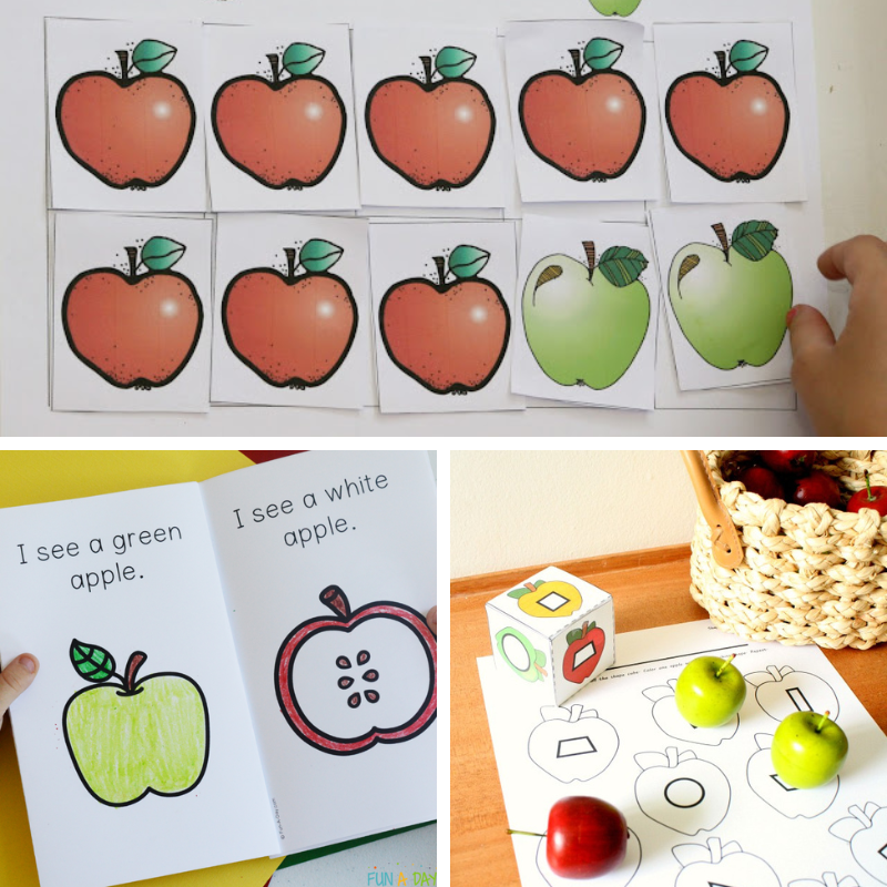 3 printable apple math activities for preschool