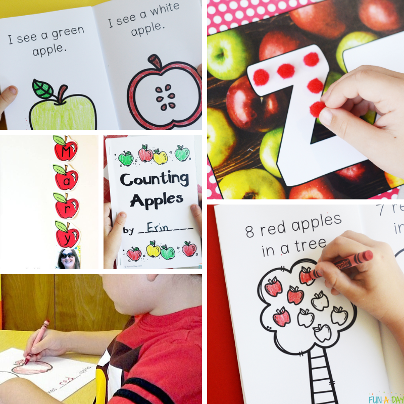 6 literacy activities for a preschool apple theme