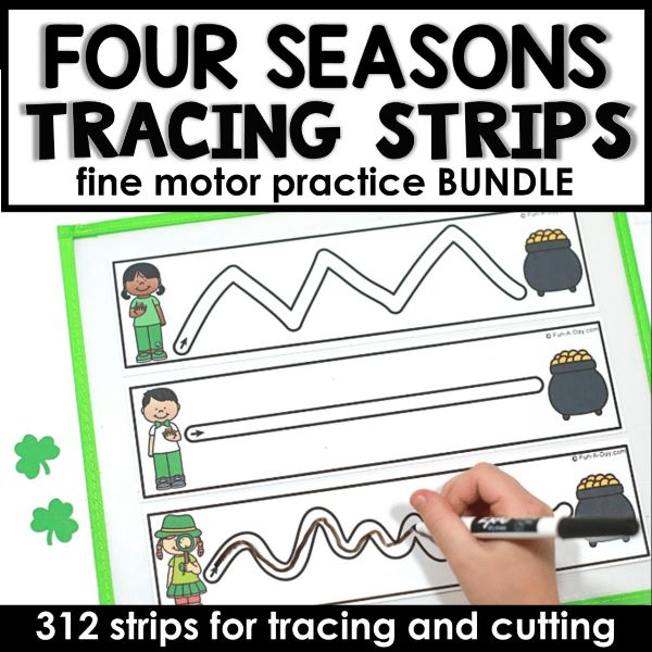 four seasons tracing strips fine motor practice bundle cover