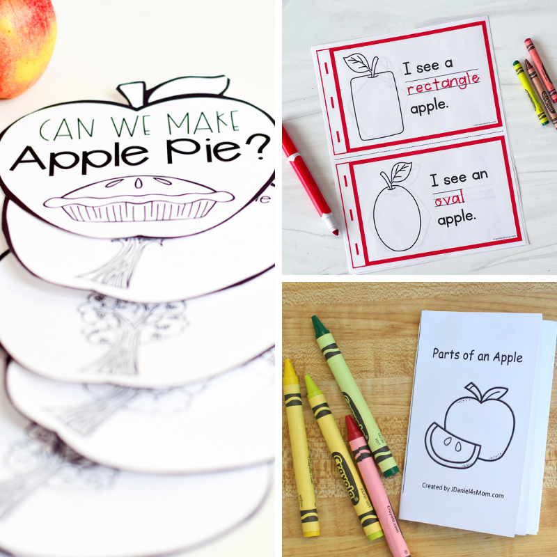 3 free printable apple books for preschoolers