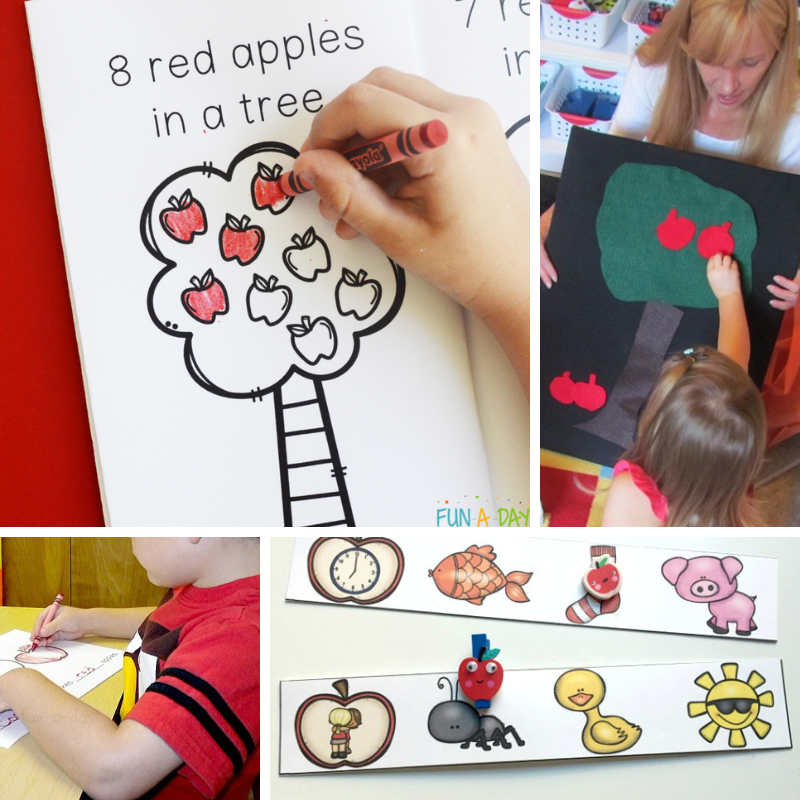 4 apple-themed literacy activities for preschoolers